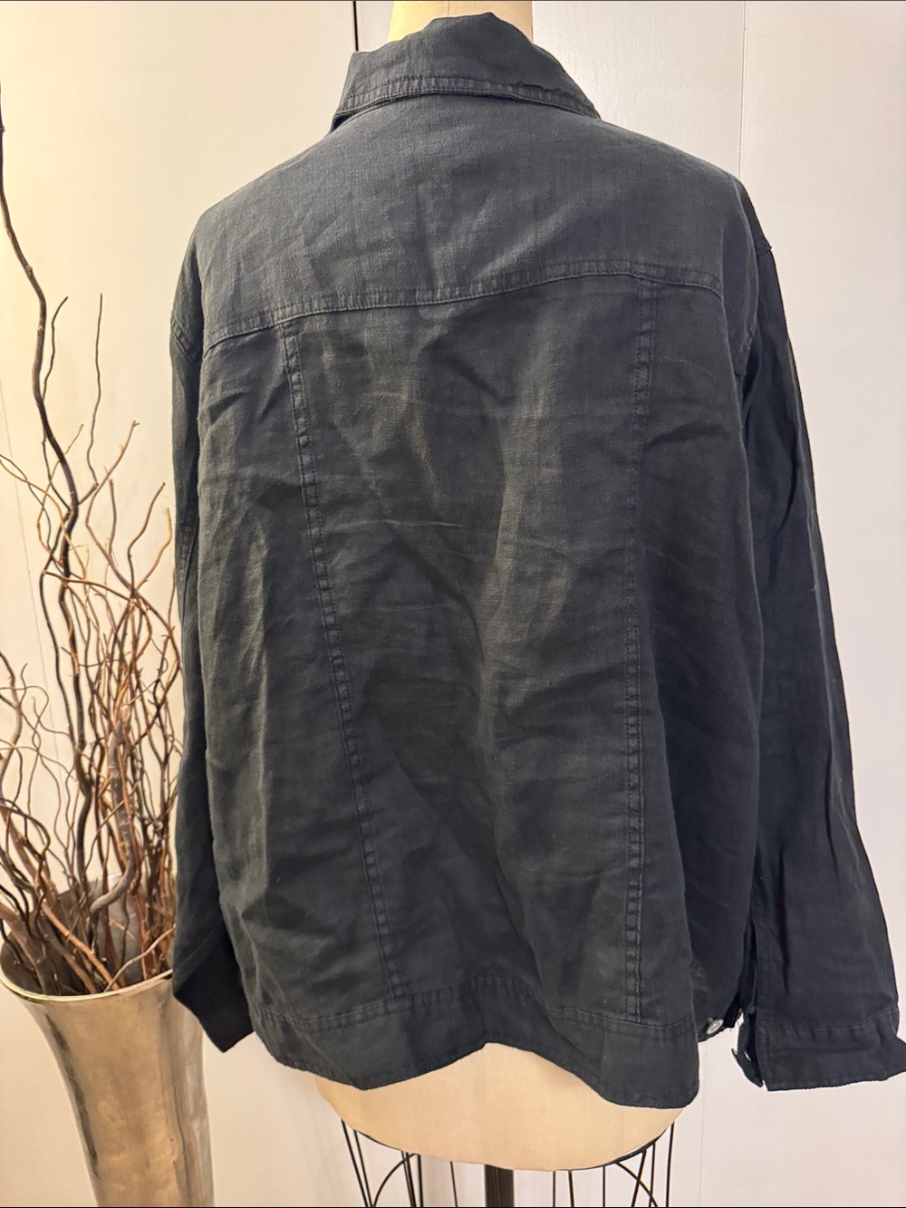 Jones New York Black Utility Button-Front Jacket - Picture 4 of 5